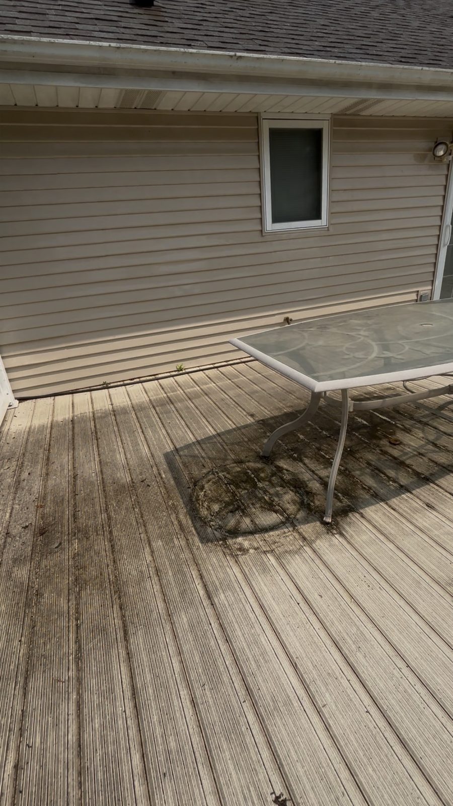Before: Composite deck cleaning